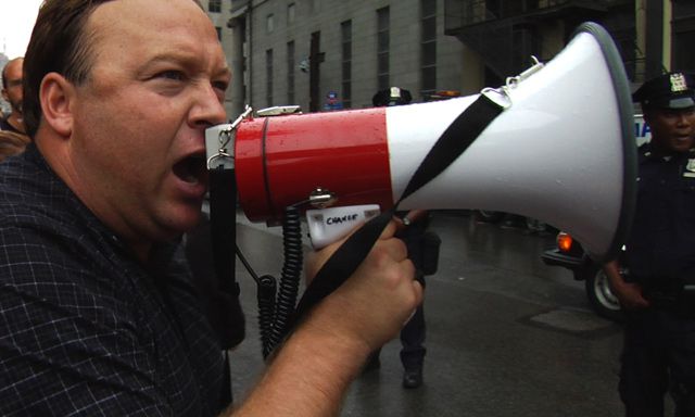 Alex Jones, the bullhorn-handling ranter who you may recall from such Richard Linklater films as Waking Life, is one of the main subjects of New World Order, which takes a balanced look at the lives of contemporary conspiracy-theorists. Jim Ridley at the Voice writes, "A facile but fascinating documentary about the world of 9/11 skeptics and world-domination doomsayers, New World Order stops well shy of endorsing Jones's arguments, the most incendiary of which is that 9/11 was a massive government-executed plot. But it gives his theories a more sympathetic, or less critical, airing than they've yet had (except among the converted). Neither a call to alarm nor a laugh-at-the-loonies yukfest, the doc charts a temperate middle course through its subjects' heated rhetoric."